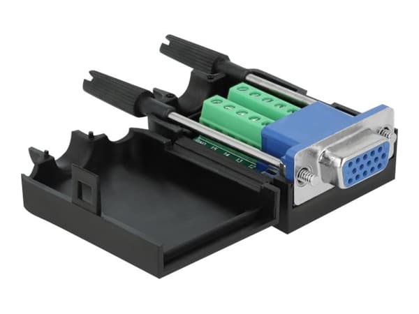 Delock - VGA-adapter - 15 pin D-Sub (DB-15) (hunn) til 10-pins terminalblokk - tommelskruer