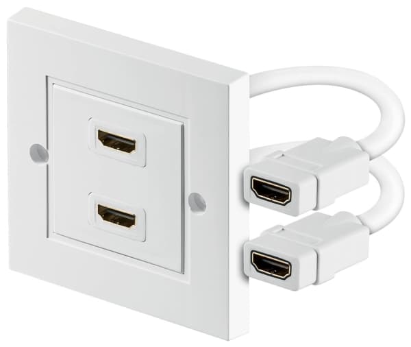 Goobay 51723, 2 x HDMI, Vit, 86 mm, 86 mm, 1 styck, Polypåse