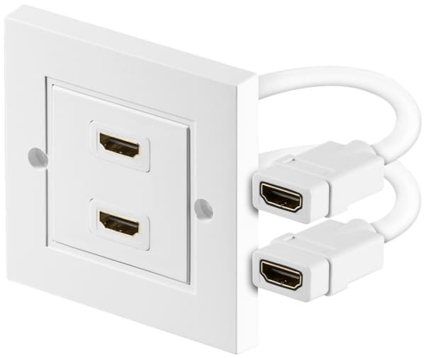 Goobay 51723, 2 x HDMI, Vit, 86 mm, 86 mm, 1 styck, Polypåse
