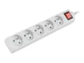 Pikkukuva 3 / 5: Lanberg PS1-05E-0300-W, 3 m, 5 AC-pistorasia(a), Sisä- ja ulkotila, Tyyppi E, IP20, 1 mm²