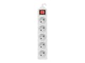 Pikkukuva 4 / 5: Lanberg PS1-05E-0300-W, 3 m, 5 AC-pistorasia(a), Sisä- ja ulkotila, Tyyppi E, IP20, 1 mm²