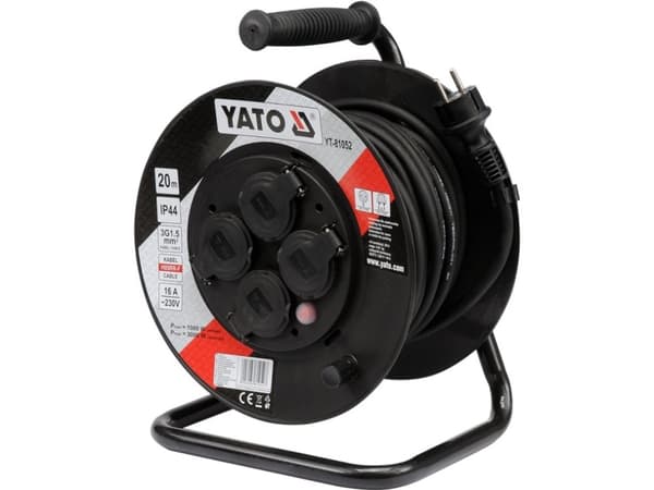 Yato YT-81052, Musta, Polyvinyylikloridi (PVC), 4 AC-pistorasia(a), Tyyppi E, Tyyppi E, Suora