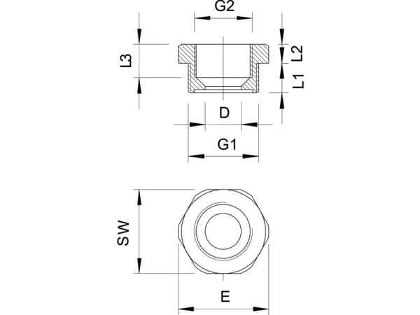 OBO Bettermann 2030664 107 R M50-40 PA Reducer M50 Muovi Vaaleanharmaa 1 kpl