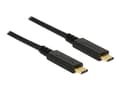 Miniatyrbild 2 av 5: Delock - USB-kabel - 24 pin USB-C (hane) till 24 pin USB-C (hane) - USB 3.1 Gen 2 - 3 A - 1 m - svart