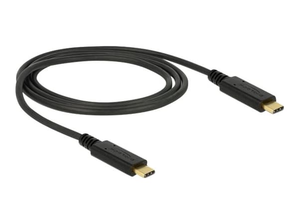 Delock - USB-kabel - 24 pin USB-C (hane) till 24 pin USB-C (hane) - USB 3.1 Gen 2 - 3 A - 1 m - svart