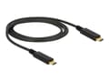 Miniatyrbild 1 av 5: Delock - USB-kabel - 24 pin USB-C (hane) till 24 pin USB-C (hane) - USB 3.1 Gen 2 - 3 A - 1 m - svart