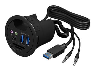 ICY BOX IB-HUB1404A - Hubb - 2 x SuperSpeed USB 3.0 + 1 x USB-C - försänkt montering möjlig