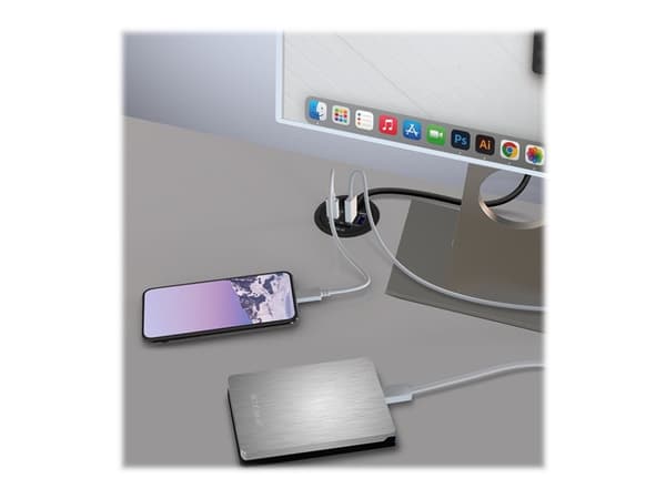 ICY BOX IB-HUB1404A - Hubb - 2 x SuperSpeed USB 3.0 + 1 x USB-C - försänkt montering möjlig