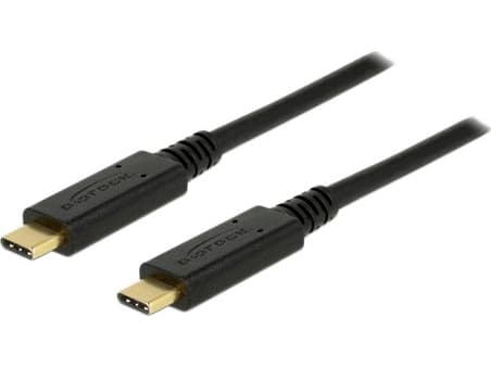 Delock - USB-kabel - 24 pin USB-C (hane) till 24 pin USB-C (hane) - USB 3.1 Gen 1 - 3 A - 2 m - svart