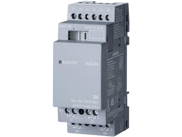 Siemens 6ED1055-1HB00-0BA2, Digital, In/ut, 8 kanaler, Reläkanal, 4 kanaler, 4 kanaler