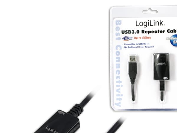 LogiLink USB3.0 Repeater Cable - USB-förlängningskabel - USB, USB 2.0, USB 3.0 - upp till 5 m