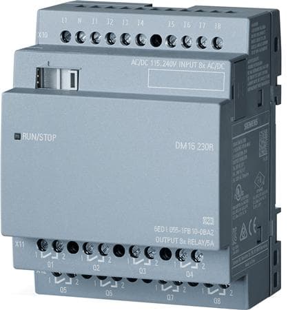 Siemens LOGO! DM16 230R 0BA2 PLC-laajennusmoduuli 115 V/AC, 115 V/DC, 230 V/AC, 230 V/DC