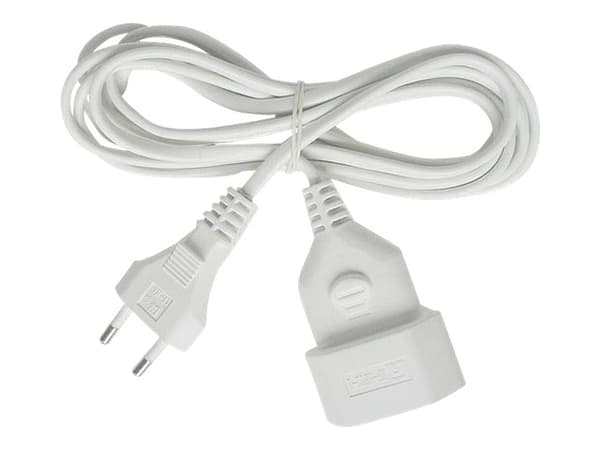 brennenstuhl H03VVH2-F 2x0.75 - Strømforlengelseskabel - IEC 60906-1 (hunn) til Europlug (hann) - 5 m - flat - hvit