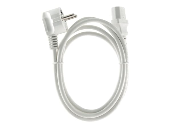 Gembird PC-186W-VDE - Strømkabel - power CEE 7/7 (hann) vinklet til power IEC 60320 C13 rett - 10 A - 1.8 m - formstøpt - hvit - Tyskland