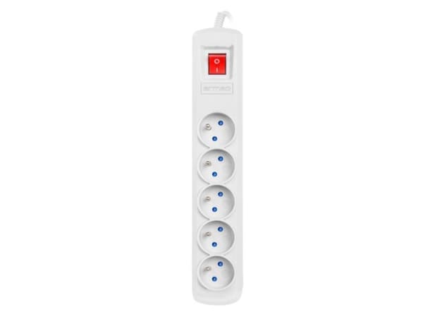 Armac R5 - Effektband - AC 230 V - 2300 Watt - ingång: ström - utgångskontakter: 5 (5 x power 3-pole) - 1.5 m sladd - grå