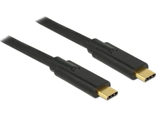 Delock - USB-kabel - 24 pin USB-C (hane) till 24 pin USB-C (hane) - USB 3.1 Gen 1 - 5 A - 2 m - svart
