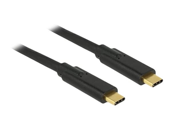 Delock - USB-kabel - 24 pin USB-C (hane) till 24 pin USB-C (hane) - USB 3.1 Gen 1 - 5 A - 2 m - svart