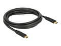 Miniatyrbild 1 av 5: Delock - USB-kabel - 24 pin USB-C (hane) till 24 pin USB-C (hane) - USB 3.1 Gen 1 - 5 A - 2 m - svart