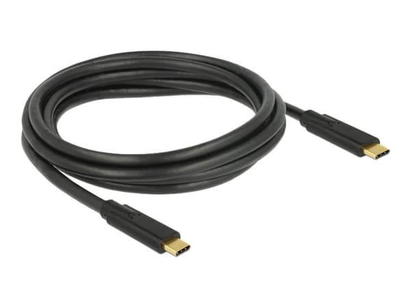 Delock - USB-kabel - 24 pin USB-C (hane) till 24 pin USB-C (hane) - USB 3.1 Gen 1 - 5 A - 2 m - svart