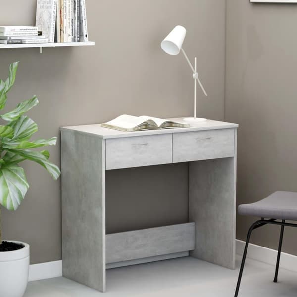 vidaXL skrivebord 80x40x75 cm spånplade betongrå