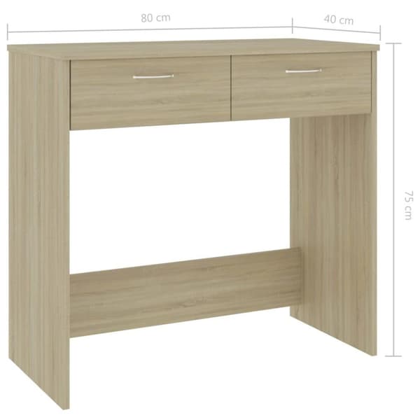 vidaXL skrivebord 80x40x75 cm spånplade sonoma-eg