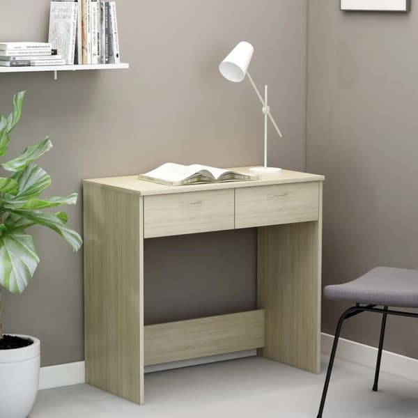 vidaXL skrivebord 80x40x75 cm spånplade sonoma-eg