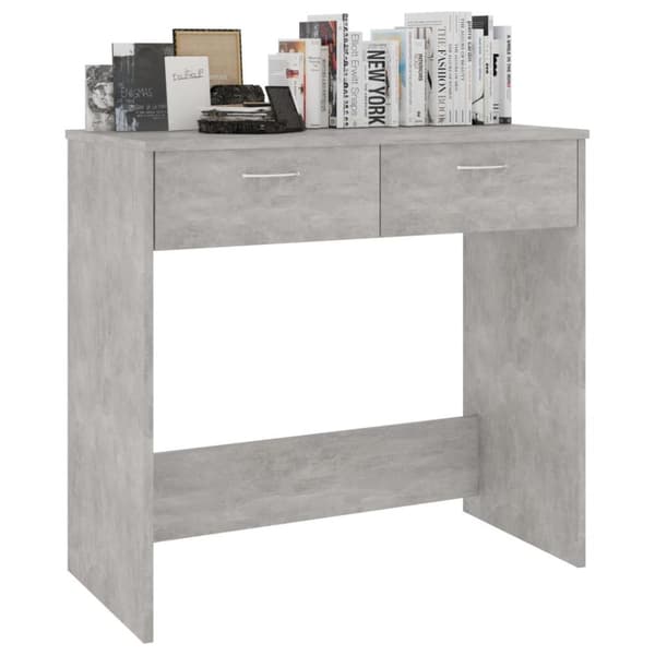 vidaXL Skrivbord betonggrå 80x40x75 cm spånskiva