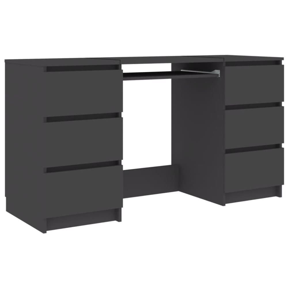 vidaXL Skrivebord grå 140x50x77 cm sponplate