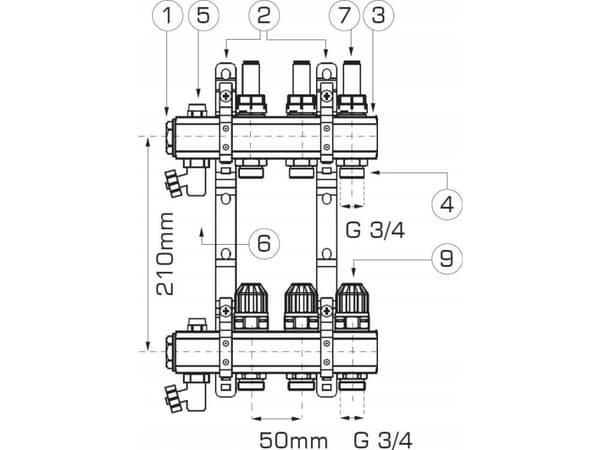 Ferro 12-WAY DISTRIBUTOR WITH VALVE THERMOSTAT AND FLOW. FERRO // TG.F.ROZ.RZP12S