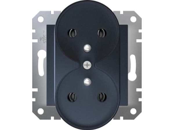 Schneider Electric Asfora Double socket w/u without frame anthracite EPH9810271