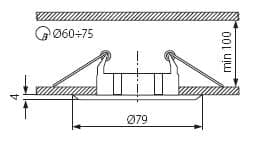 Kanlux Ceiling lighting point fitting VIDI CTC-5514-C/M chrome matt (02793)