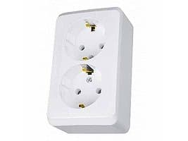 Prima SCHUKO kaksoispistorasia valkoinen prima WDE001048