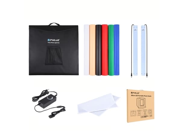 Puluz studiosett Shadowless telt Puluz 60cm LED 3380 lumen