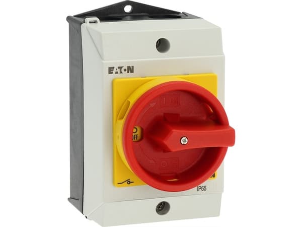 Eaton T0-1-8200/I1/SVB, Vipukytkin, 1P, Punainen, Valkoinen, Keltainen, IP65, 80 mm, 110 mm