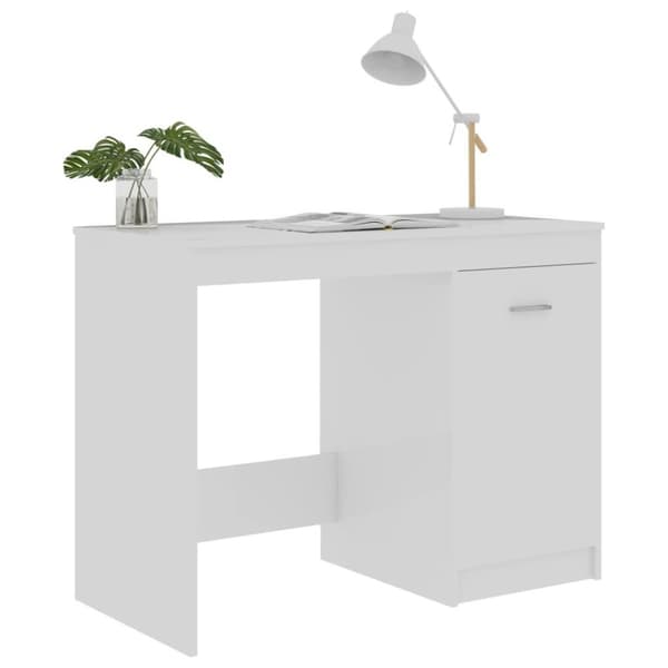 vidaXL skrivebord 100x50x76 cm spånplade hvid højglans