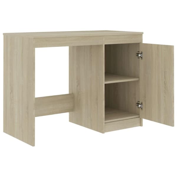 vidaXL skrivebord 100x50x76 cm spånplade sonoma-eg