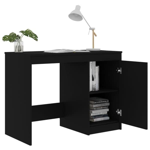 vidaXL Skrivbord svart 100x50x76 cm spånskiva