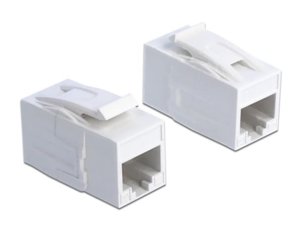 Delock Keystone module - Modulär insättning - CAT 6a - UTP - RJ-45 - vit