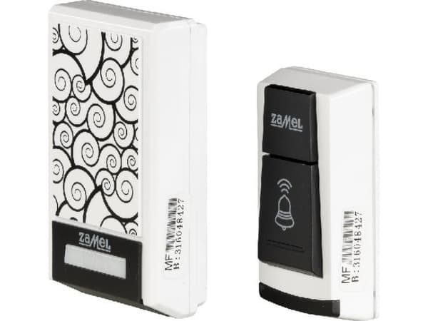 TANGO batteridriven trådlös dörrklocka 80dB 36 toner räckvidd 100 meter vit svart ST-910 SUN10000423