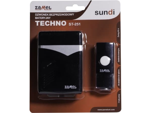 Trådlös batteridriven ringklocka TECHNO Typ: ST-251 SUN10000385