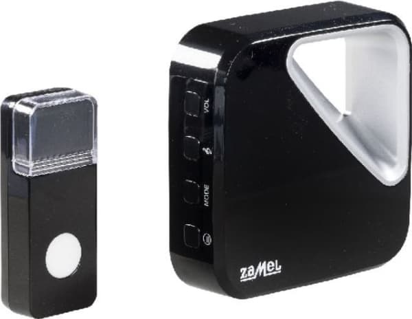 Trådlös batteridriven ringklocka ZUMBA 80dB 36 toner räckvidd 150 meter svart ST-390 SUN10000422