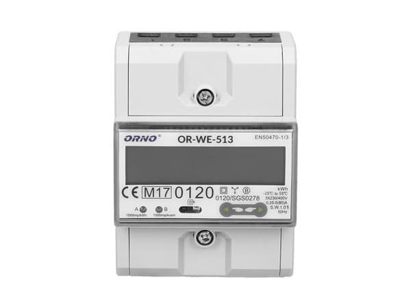 ORNO OR-WE-513, Elektronisk, Plug-in, Strømudgang, kWt, Zgodnosc z MID (2014/32/EU), 230 - 400 V