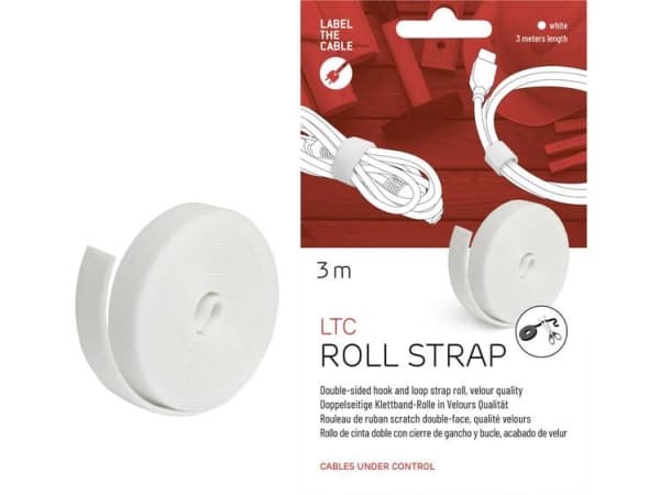 LTC ROLL STRAP - Kardborreremsa - vit