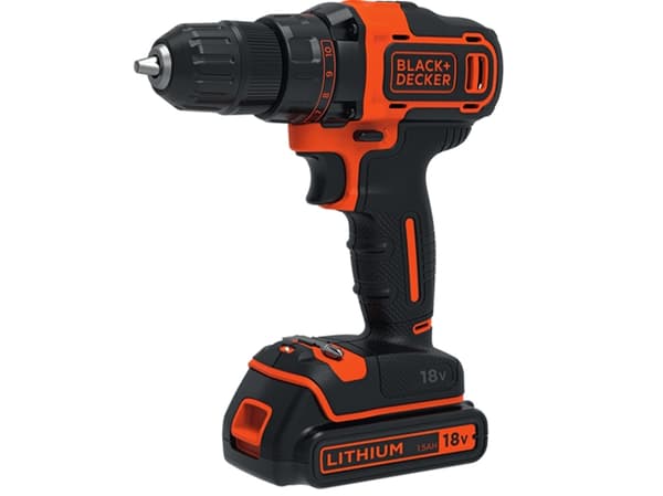 BLACK+DECKER BDCDD186K - Borr/drivare - sladdlös - 2 hastigheter - nyckellös chuck 10 mm - 40 N·m - 18 V