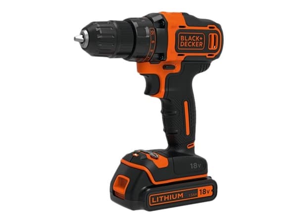 BLACK+DECKER BDCDD186K - Borr/drivare - sladdlös - 2 hastigheter - nyckellös chuck 10 mm - 40 N·m - 18 V