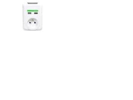 Johdoton logo 1 pistorasia, 2x USB