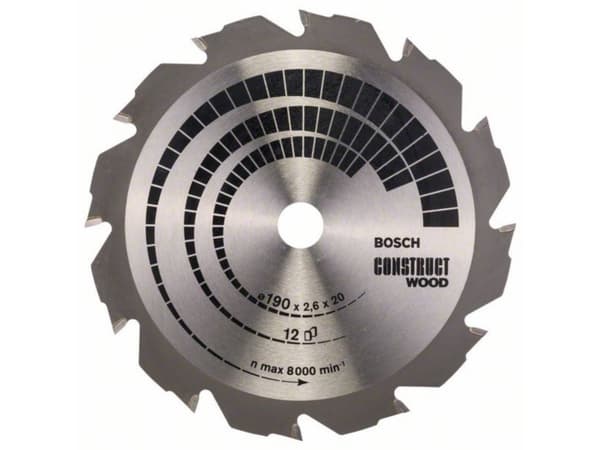 Bosch RUNDSAVKL CONSTRUCT 12T Ø190X2,6X20/16MM