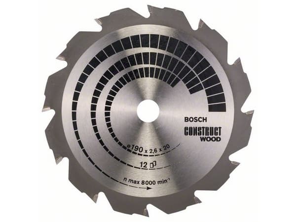 Bosch RUNDSAVKL CONSTRUCT 12T Ø190X2,6X20/16MM