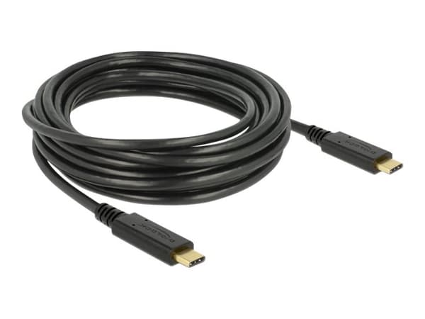 Delock - USB-kabel - 24 pin USB-C (han) til 24 pin USB-C (han) - USB 2.0 - 3 A - 4 m - sort