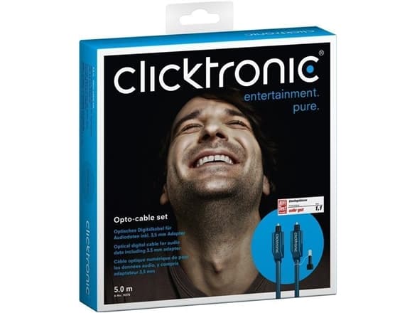 ClickTronic 5m Toslink Opto-Set, TOSLINK, Hankoppling, TOSLINK, Hankoppling, 5 m, Svart, Blå
